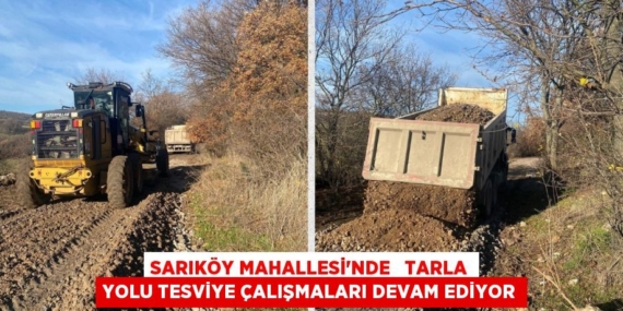 SARIKÖY MAHALLESİ’NDE   TARLA YOLU TESVİYE ÇALIŞMALARI DEVAM EDİYOR