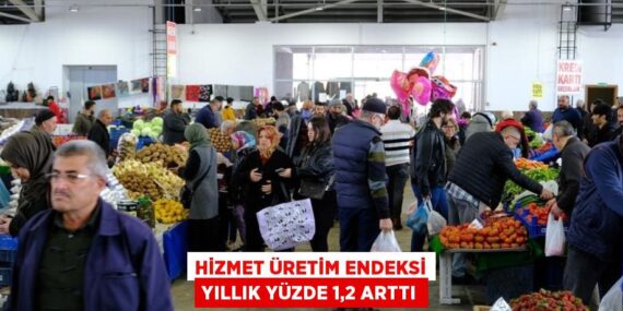 HİZMET ÜRETİM ENDEKSİ YILLIK YÜZDE 1,2 ARTTI