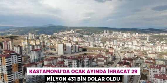 KASTAMONU’DA OCAK AYINDA İHRACAT 29 MİLYON 431 BİN DOLAR OLDU