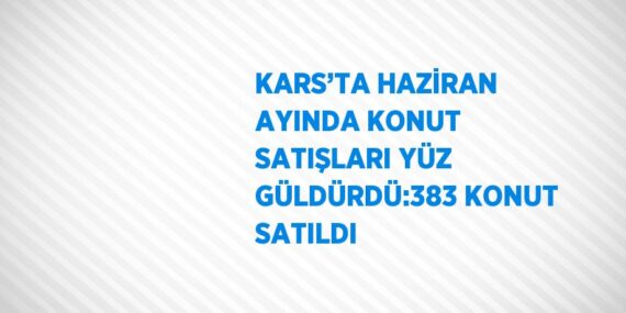 KARS’TA HAZİRAN AYINDA KONUT SATIŞLARI YÜZ GÜLDÜRDÜ:383 KONUT SATILDI
