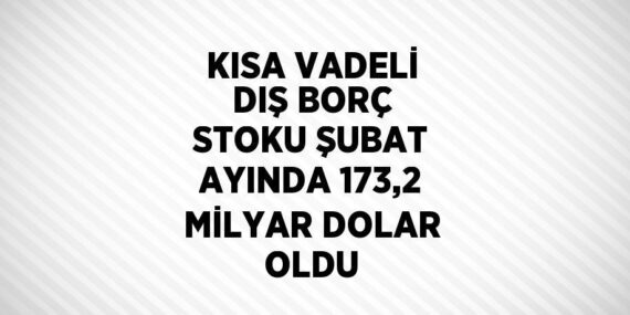 KISA VADELİ DIŞ BORÇ STOKU ŞUBAT AYINDA 173,2 MİLYAR DOLAR OLDU