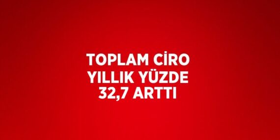 TOPLAM CİRO YILLIK YÜZDE 32,7 ARTTI