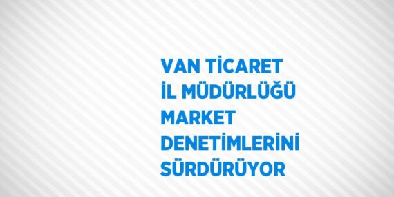 VAN TİCARET İL MÜDÜRLÜĞÜ MARKET DENETİMLERİNİ SÜRDÜRÜYOR