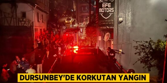 Dursunbey’de korkutan yangın