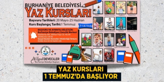 YAZ KURSLARI 1 TEMMUZ’DA BAŞLIYOR