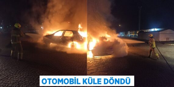 OTOMOBİL KÜLE DÖNDÜ