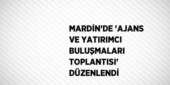 MARDİN’DE ‘AJANS VE YATIRIMCI BULUŞMALARI TOPLANTISI’ DÜZENLENDİ