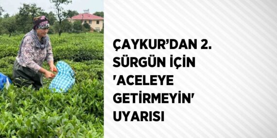 ÇAYKUR’DAN 2. SÜRGÜN İÇİN ‘ACELEYE GETİRMEYİN’ UYARISI