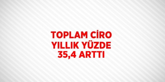 TOPLAM CİRO YILLIK YÜZDE 35,4 ARTTI