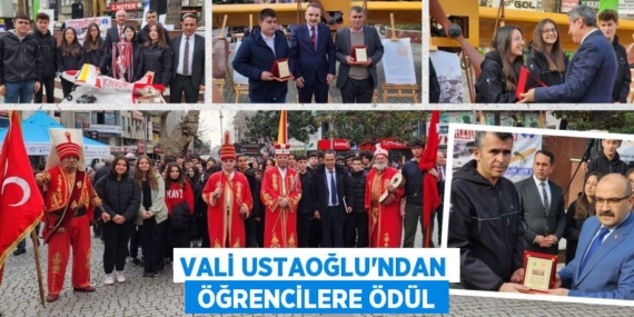 VALİ USTAOĞLU’NDAN  ÖĞRENCİLERE ÖDÜL