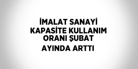 İMALAT SANAYİ KAPASİTE KULLANIM ORANI ŞUBAT AYINDA ARTTI