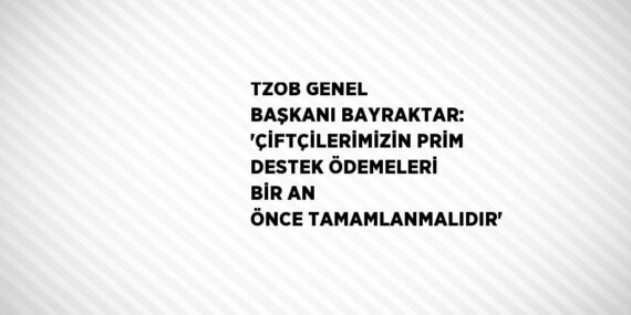 TZOB GENEL BAŞKANI BAYRAKTAR: ‘ÇİFTÇİLERİMİZİN PRİM DESTEK ÖDEMELERİ BİR AN ÖNCE TAMAMLANMALIDIR’