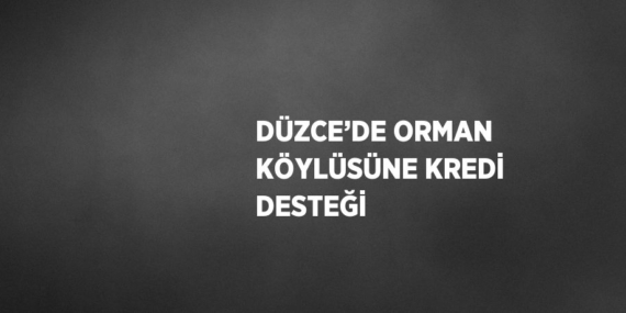DÜZCE’DE ORMAN KÖYLÜSÜNE KREDİ DESTEĞİ