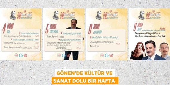 GÖNEN’DE KÜLTÜR VE SANAT DOLU BİR HAFTA