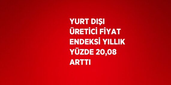 YURT DIŞI ÜRETİCİ FİYAT ENDEKSİ YILLIK YÜZDE 20,08 ARTTI