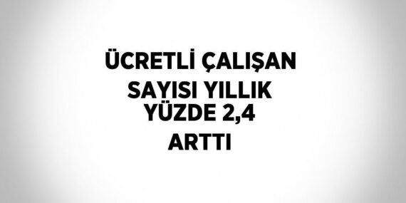 ÜCRETLİ ÇALIŞAN SAYISI YILLIK YÜZDE 2,4 ARTTI
