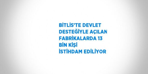 BİTLİS’TE DEVLET DESTEĞİYLE AÇILAN FABRİKALARDA 13 BİN KİŞİ İSTİHDAM EDİLİYOR