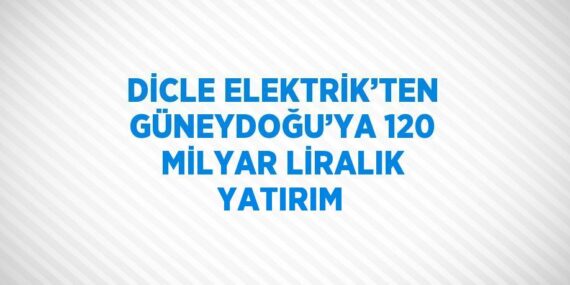DİCLE ELEKTRİK’TEN GÜNEYDOĞU’YA 120 MİLYAR LİRALIK YATIRIM