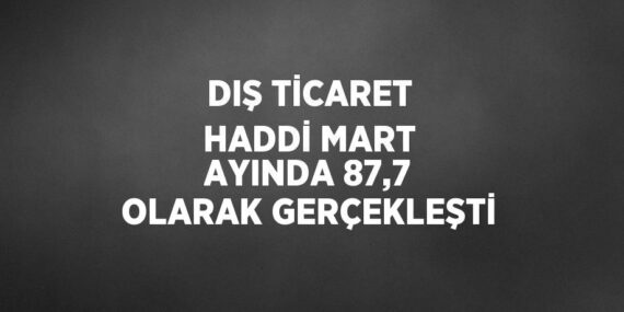 DIŞ TİCARET HADDİ MART AYINDA 87,7 OLARAK GERÇEKLEŞTİ