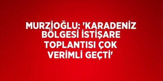 MURZİOĞLU: ‘KARADENİZ BÖLGESİ İSTİŞARE TOPLANTISI ÇOK VERİMLİ GEÇTİ’