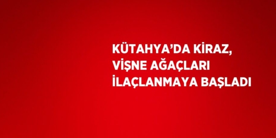 KÜTAHYA’DA KİRAZ, VİŞNE AĞAÇLARI İLAÇLANMAYA BAŞLADI
