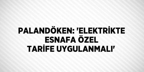 PALANDÖKEN: ‘ELEKTRİKTE ESNAFA ÖZEL TARİFE UYGULANMALI’