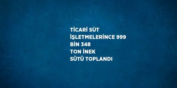 TİCARİ SÜT İŞLETMELERİNCE 999 BİN 348 TON İNEK SÜTÜ TOPLANDI