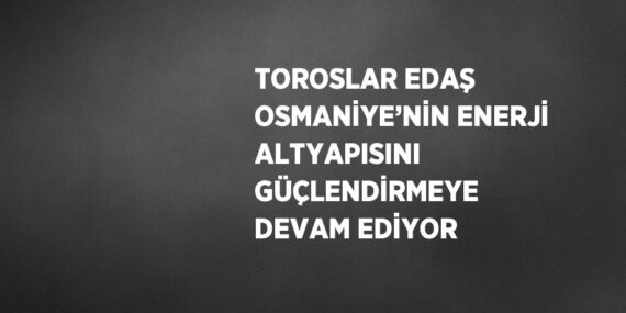 TOROSLAR EDAŞ OSMANİYE’NİN ENERJİ ALTYAPISINI GÜÇLENDİRMEYE DEVAM EDİYOR
