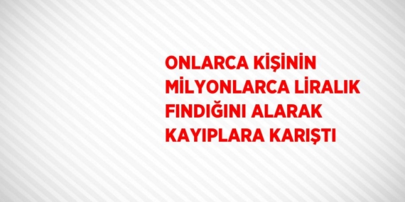 ONLARCA KİŞİNİN MİLYONLARCA LİRALIK FINDIĞINI ALARAK KAYIPLARA KARIŞTI