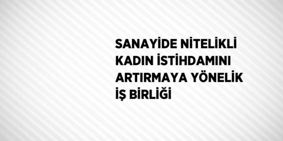 SANAYİDE NİTELİKLİ KADIN İSTİHDAMINI ARTIRMAYA YÖNELİK İŞ BİRLİĞİ