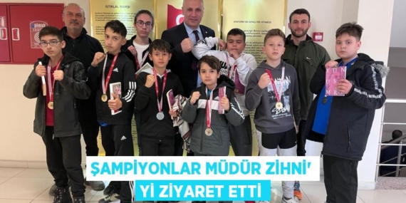 ŞAMPİYONLAR MÜDÜR ZİHNİ’ Yİ ZİYARET ETTİ