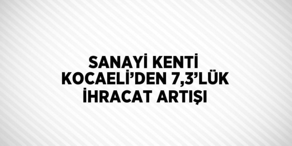 SANAYİ KENTİ KOCAELİ’DEN 7,3’LÜK İHRACAT ARTIŞI