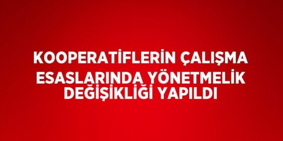 KOOPERATİFLERİN ÇALIŞMA ESASLARINDA YÖNETMELİK DEĞİŞİKLİĞİ YAPILDI