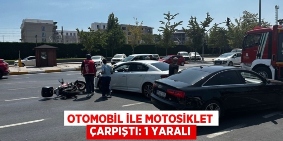 OTOMOBİL İLE MOTOSİKLET ÇARPIŞTI: 1 YARALI