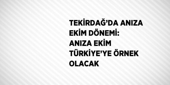 TEKİRDAĞ’DA ANIZA EKİM DÖNEMİ: ANIZA EKİM TÜRKİYE’YE ÖRNEK OLACAK