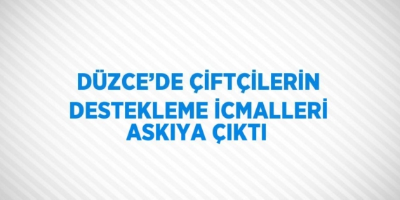 DÜZCE’DE ÇİFTÇİLERİN DESTEKLEME İCMALLERİ ASKIYA ÇIKTI