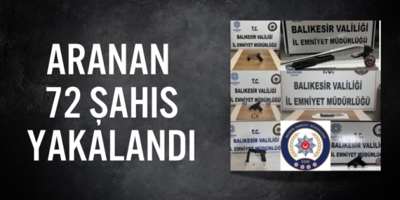 ARANAN 72 ŞAHIS YAKALANDI