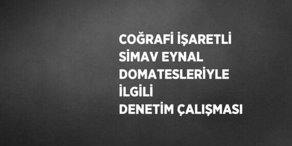 COĞRAFİ İŞARETLİ SİMAV EYNAL DOMATESLERİYLE İLGİLİ DENETİM ÇALIŞMASI