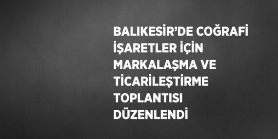 BALIKESİR’DE COĞRAFİ İŞARETLER İÇİN MARKALAŞMA VE TİCARİLEŞTİRME TOPLANTISI DÜZENLENDİ