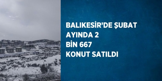 BALIKESİR’DE ŞUBAT AYINDA 2 BİN 667 KONUT SATILDI