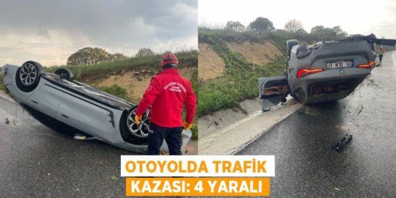 OTOYOLDA TRAFİK KAZASI: 4 YARALI