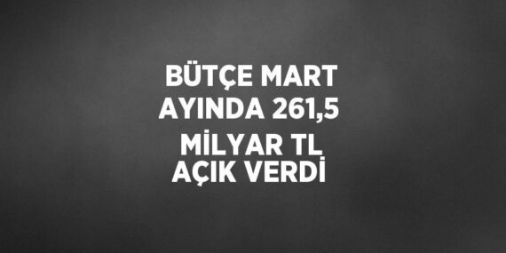 BÜTÇE MART AYINDA 261,5 MİLYAR TL AÇIK VERDİ