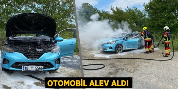 OTOMOBİL ALEV ALDI