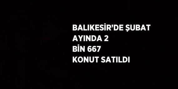 BALIKESİR’DE ŞUBAT AYINDA 2 BİN 667 KONUT SATILDI