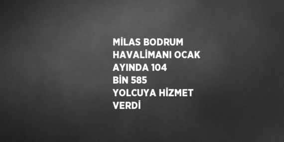 MİLAS BODRUM HAVALİMANI OCAK AYINDA 104 BİN 585 YOLCUYA HİZMET VERDİ