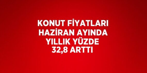 KONUT FİYATLARI HAZİRAN AYINDA YILLIK YÜZDE 32,8 ARTTI