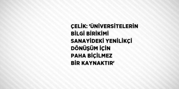 ÇELİK: ‘ÜNİVERSİTELERİN BİLGİ BİRİKİMİ SANAYİDEKİ YENİLİKÇİ DÖNÜŞÜM İÇİN PAHA BİÇİLMEZ BİR KAYNAKTIR’