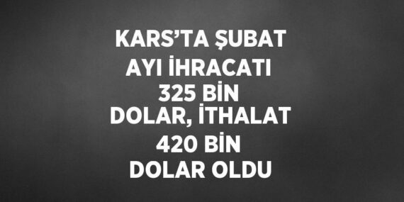 KARS’TA ŞUBAT AYI İHRACATI 325 BİN DOLAR, İTHALAT 420 BİN DOLAR OLDU