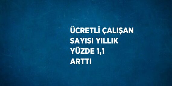 ÜCRETLİ ÇALIŞAN SAYISI YILLIK YÜZDE 1,1 ARTTI