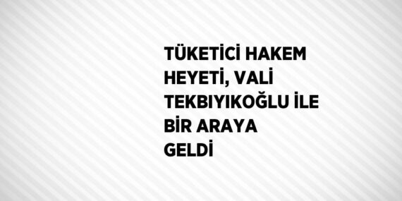 TÜKETİCİ HAKEM HEYETİ, VALİ TEKBIYIKOĞLU İLE BİR ARAYA GELDİ